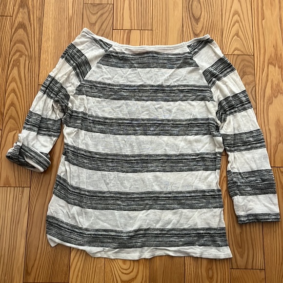 Adventura White & Grey Striped Long Sleeve Cuffed Shirt - Picture 2 of 4